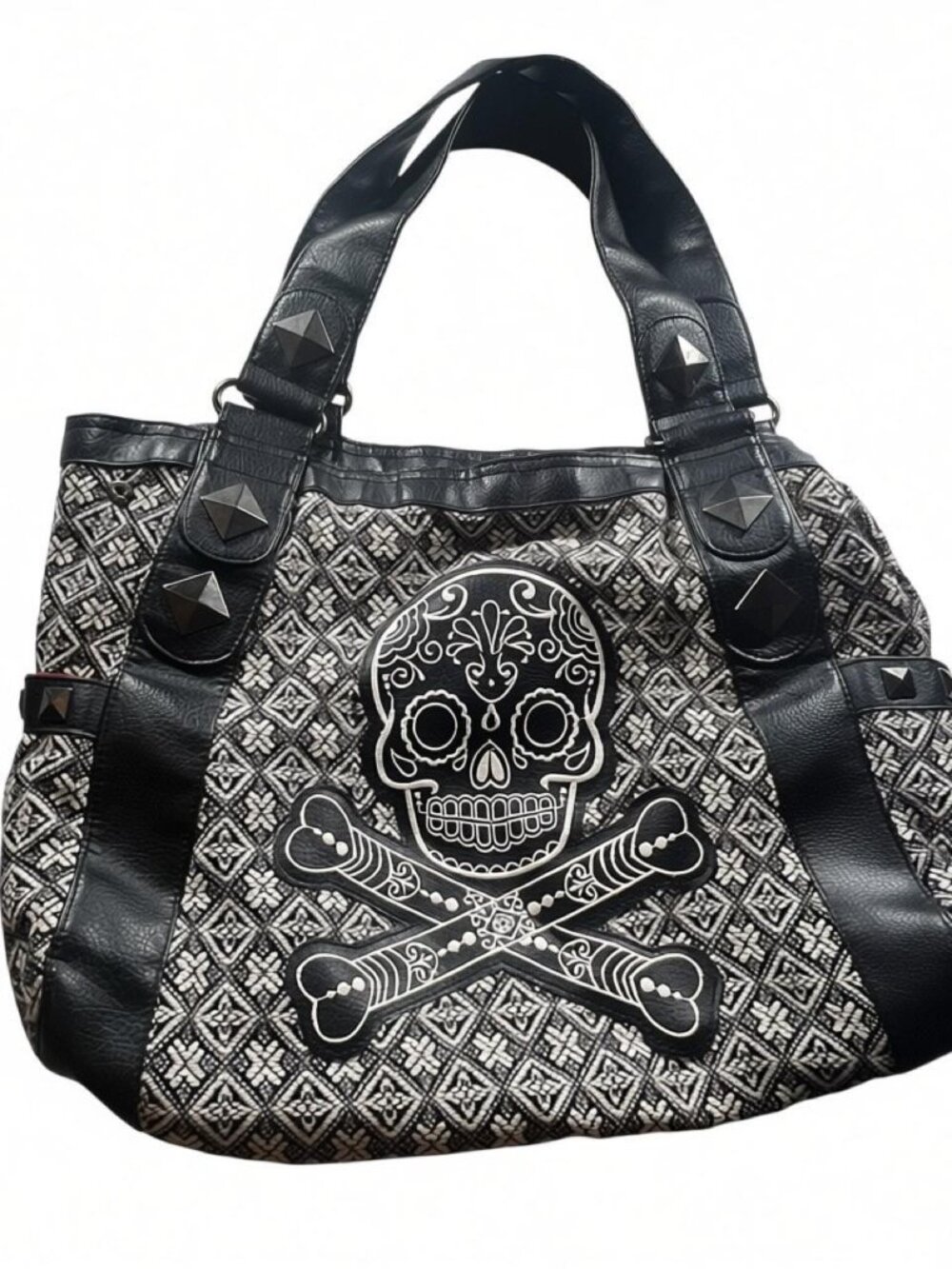 Vintage Loungefly Pirates of the Caribbean Goth Studded Skull Tote Bag
